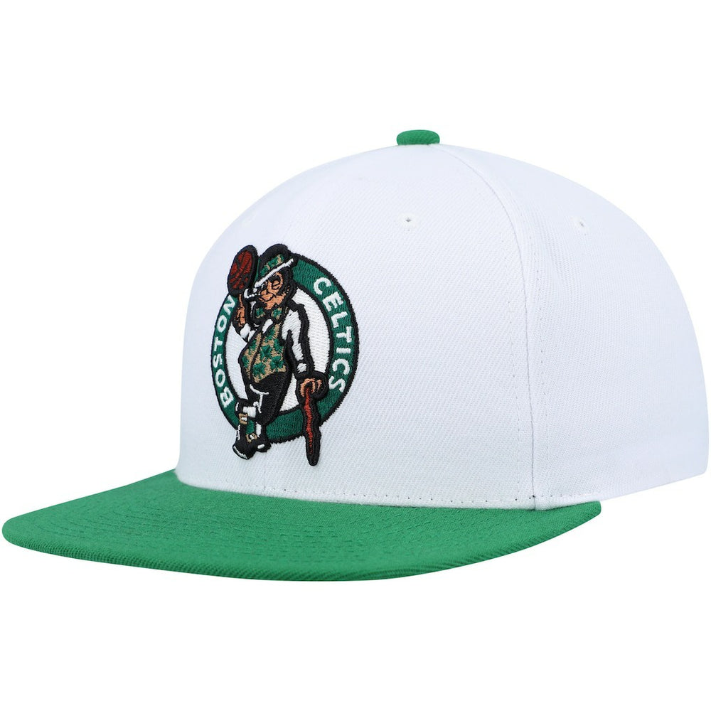 Boston Celtics Side Core 2.0 Snapback Hat White/Green - Mitchell & Ness