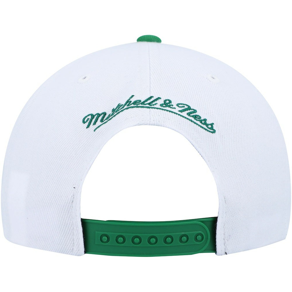 Boston Celtics Side Core 2.0 Snapback Hat White/Green - Mitchell & Ness