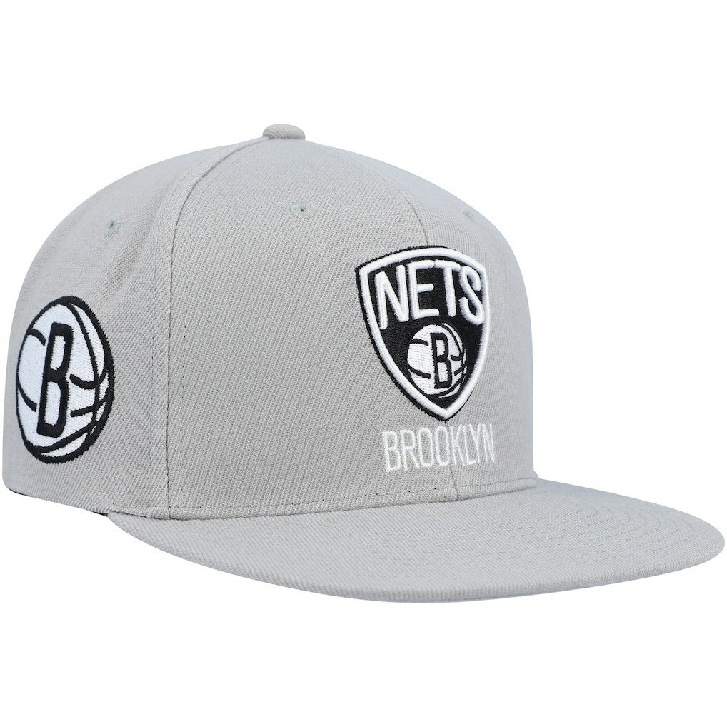 Brooklyn Nets Side Core 2.0 Snapback Hat Gray - Mitchell & Ness