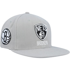 Brooklyn Nets Side Core 2.0 Snapback Hat Gray - Mitchell & Ness