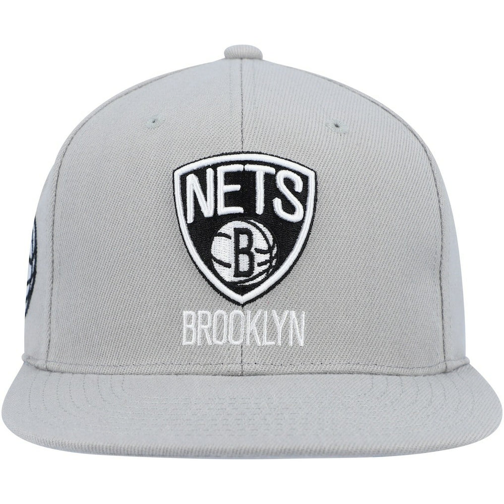 Brooklyn Nets Side Core 2.0 Snapback Hat Gray - Mitchell & Ness
