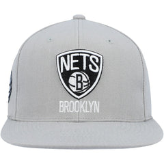 Brooklyn Nets Side Core 2.0 Snapback Hat Gray - Mitchell & Ness