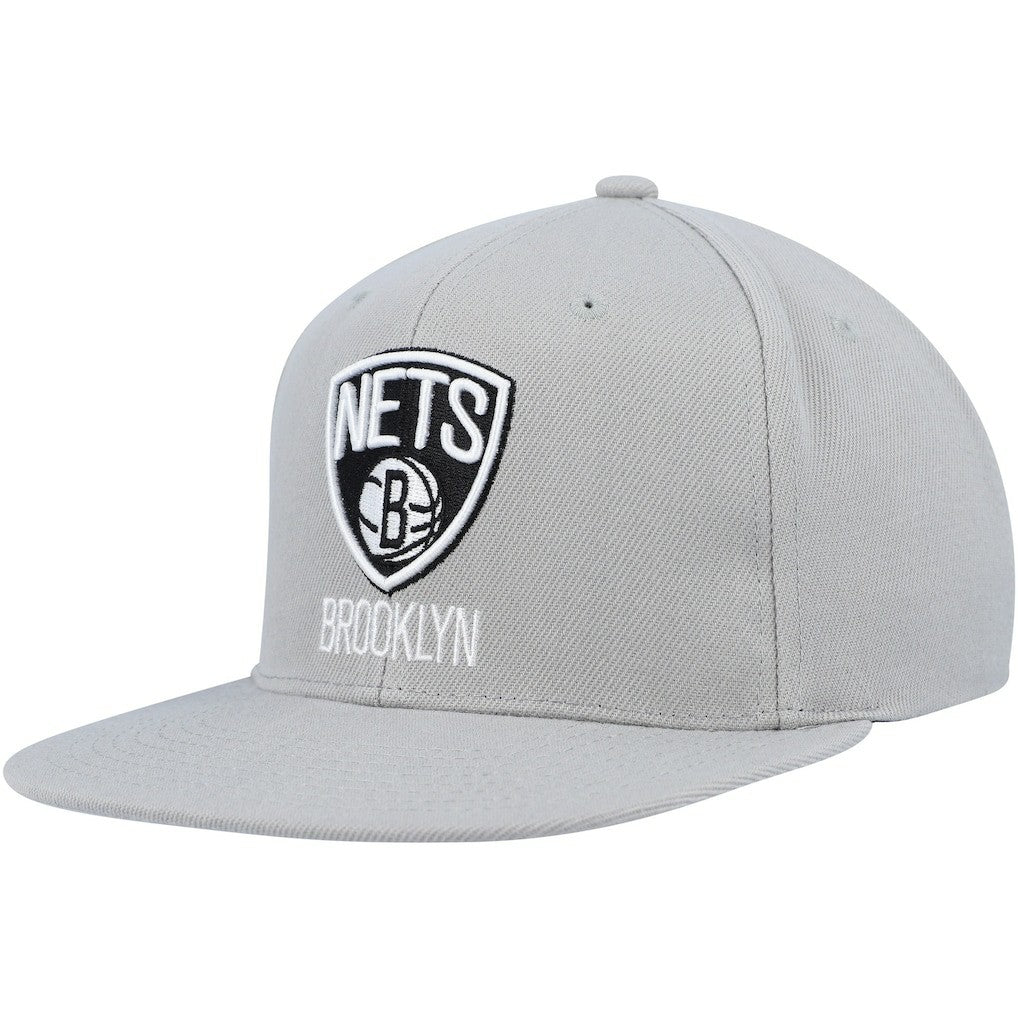 Brooklyn Nets Side Core 2.0 Snapback Hat Gray - Mitchell & Ness