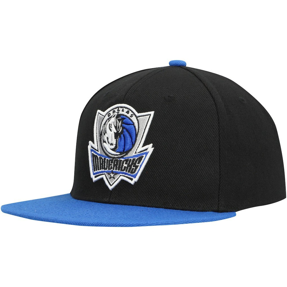 Dallas Mavericks Side Core 2.0 Snapback Hat Black/Royal - Mitchell & Ness