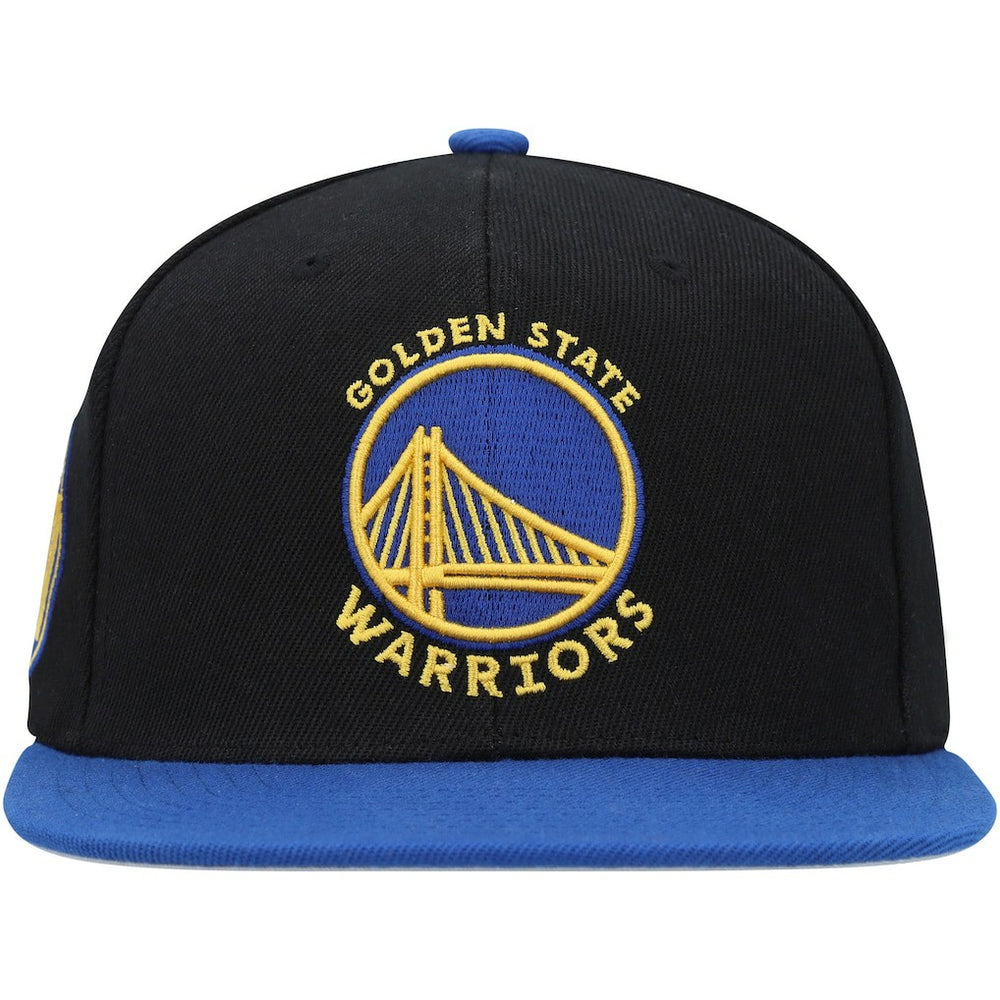 Golden State Warriors Side Core 2.0 Snapback Hat Black/Royal - Mitchell & Ness