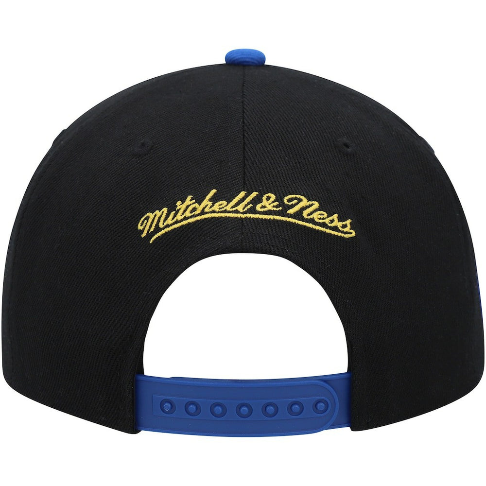 Golden State Warriors Side Core 2.0 Snapback Hat Black/Royal - Mitchell & Ness