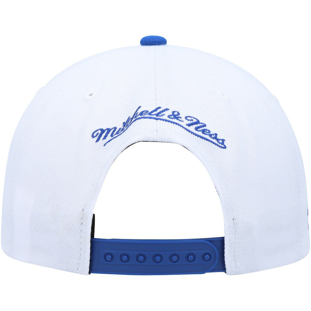 Golden State Warriors Side Core 2.0 Snapback Hat White/Royal - Mitchell & Ness