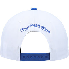 Golden State Warriors Side Core 2.0 Snapback Hat White/Royal - Mitchell & Ness
