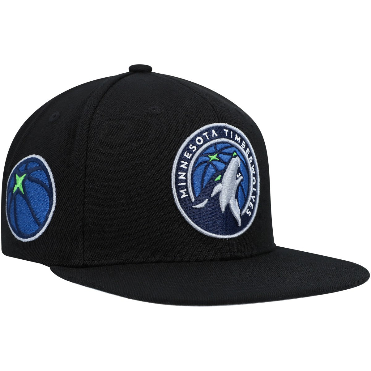 Minnesota Timberwolves Side Core 2.0 Snapback Hat Black - Mitchell & Ness