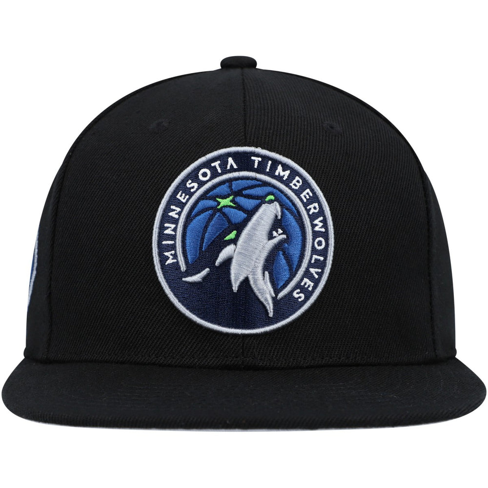 Minnesota Timberwolves Side Core 2.0 Snapback Hat Black - Mitchell & Ness