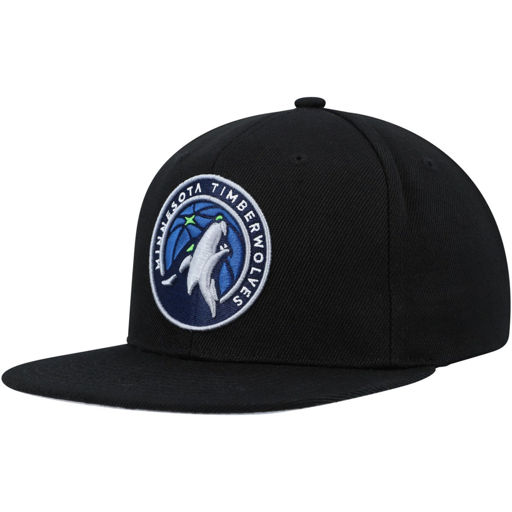 Minnesota Timberwolves Side Core 2.0 Snapback Hat Black - Mitchell & Ness