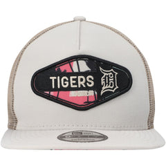 Detroit Tigers New Era Retro Beachin' Patch A-Frame Trucker 9FIFTY Snapback Hat - Natural Hats