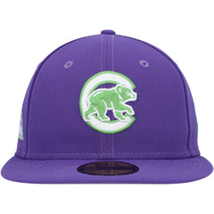Chicago Cubs New Era Lime Side Patch 59FIFTY Fitted Hat - Purple Hats