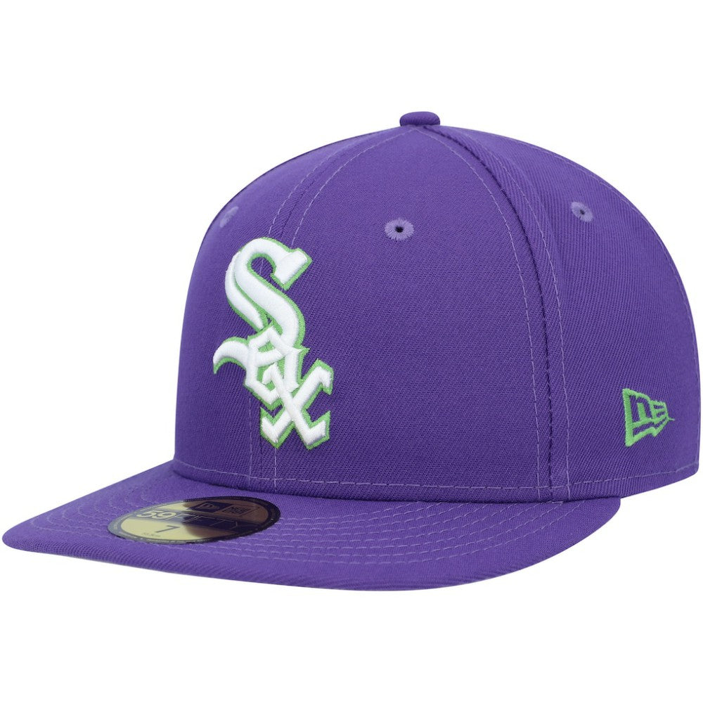 Chicago White Sox New Era Lime Side Patch 59FIFTY Fitted Hat - Purple Hats