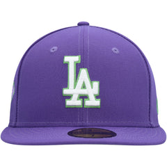 Los Angeles Dodgers New Era Lime Side Patch 59FIFTY Fitted Hat - Purple Hats