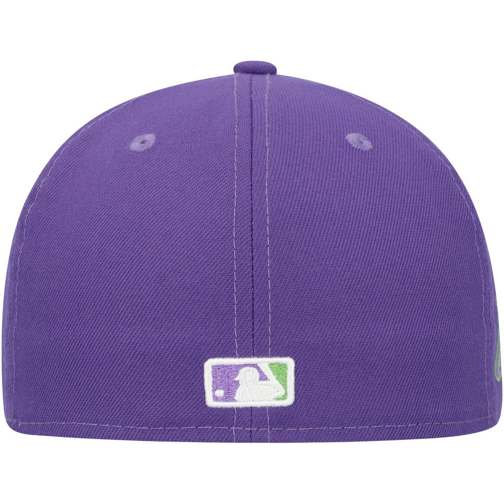 Miami Marlins New Era Lime Side Patch 59FIFTY Fitted Hat - Purple Hats