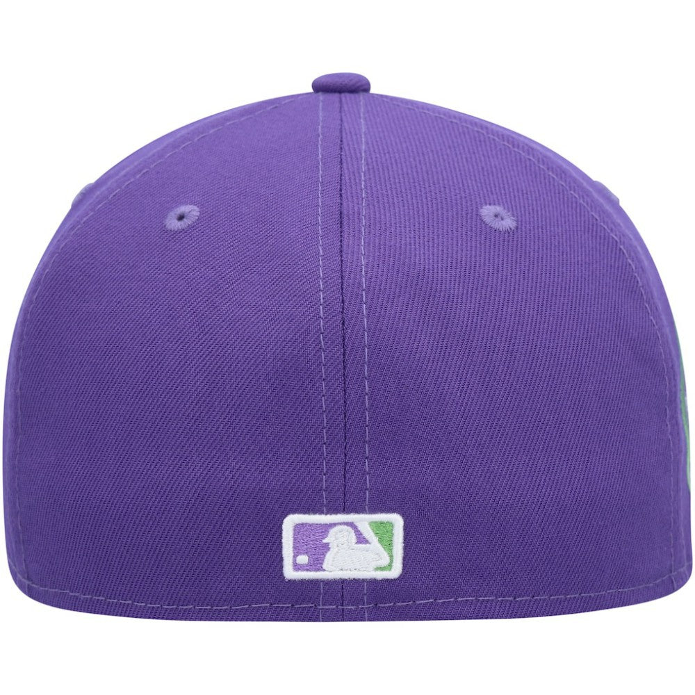 Athletics New Era Lime Side Patch 59FIFTY Fitted Hat - Purple Hats