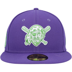 Pittsburgh Pirates New Era Lime Side Patch 59FIFTY Fitted Hat - Purple Hats