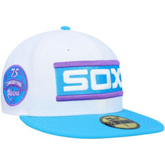 Chicago White Sox New Era Comiskey Park 75th Anniversary Vice 59FIFTY Fitted Hat - White Hats