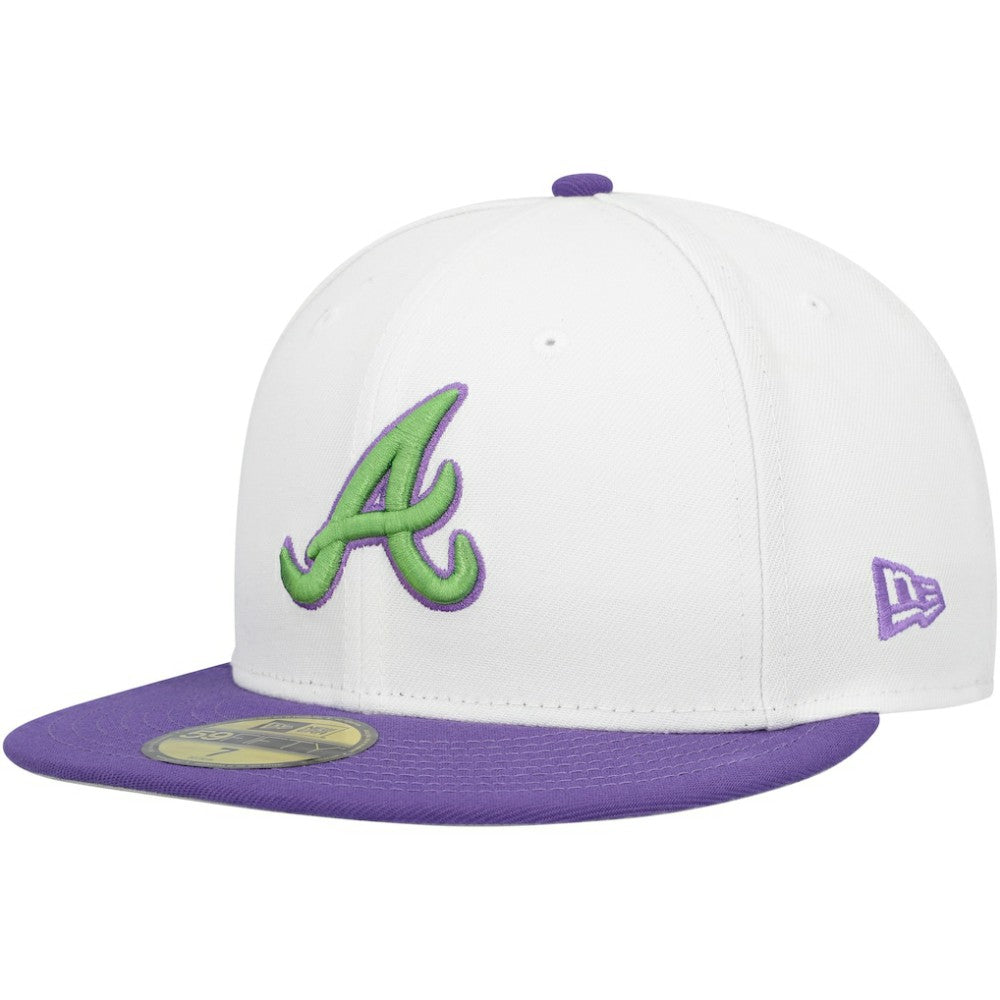 Atlanta Braves New Era  Side Patch 59FIFTY Fitted Hat - White Hats