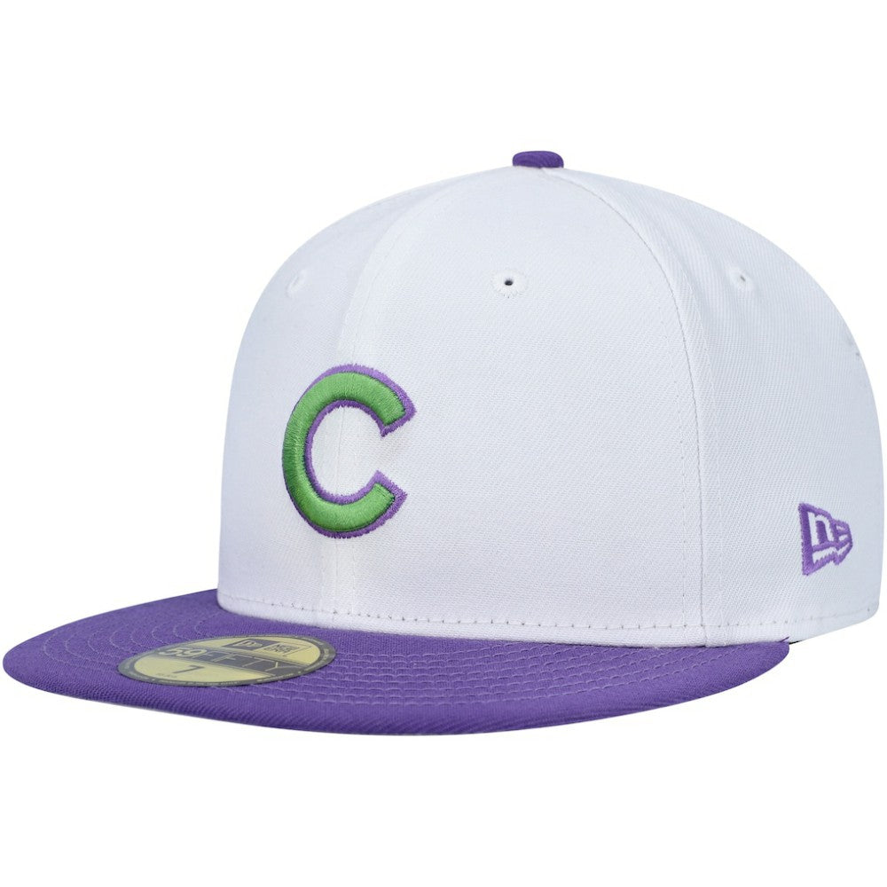 Chicago Cubs New Era  Side Patch 59FIFTY Fitted Hat - White Hats