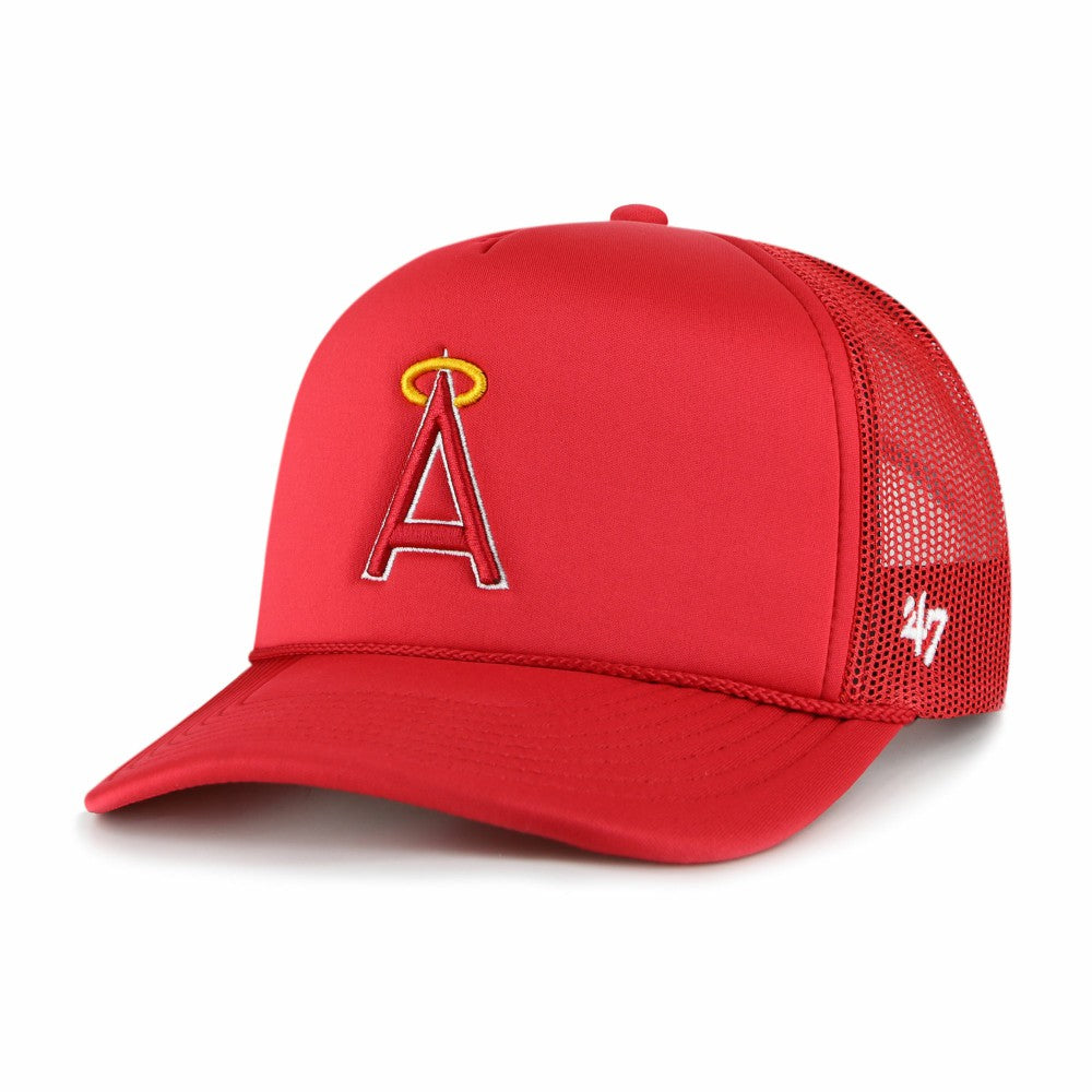 Los Angeles Angels '47 Foam Logo Trucker Adjustable Hat - Red Hats