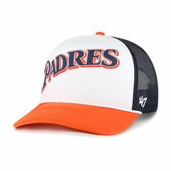 San Diego Padres '47 Foam Front Script Trucker Snapback Hat - White Hats