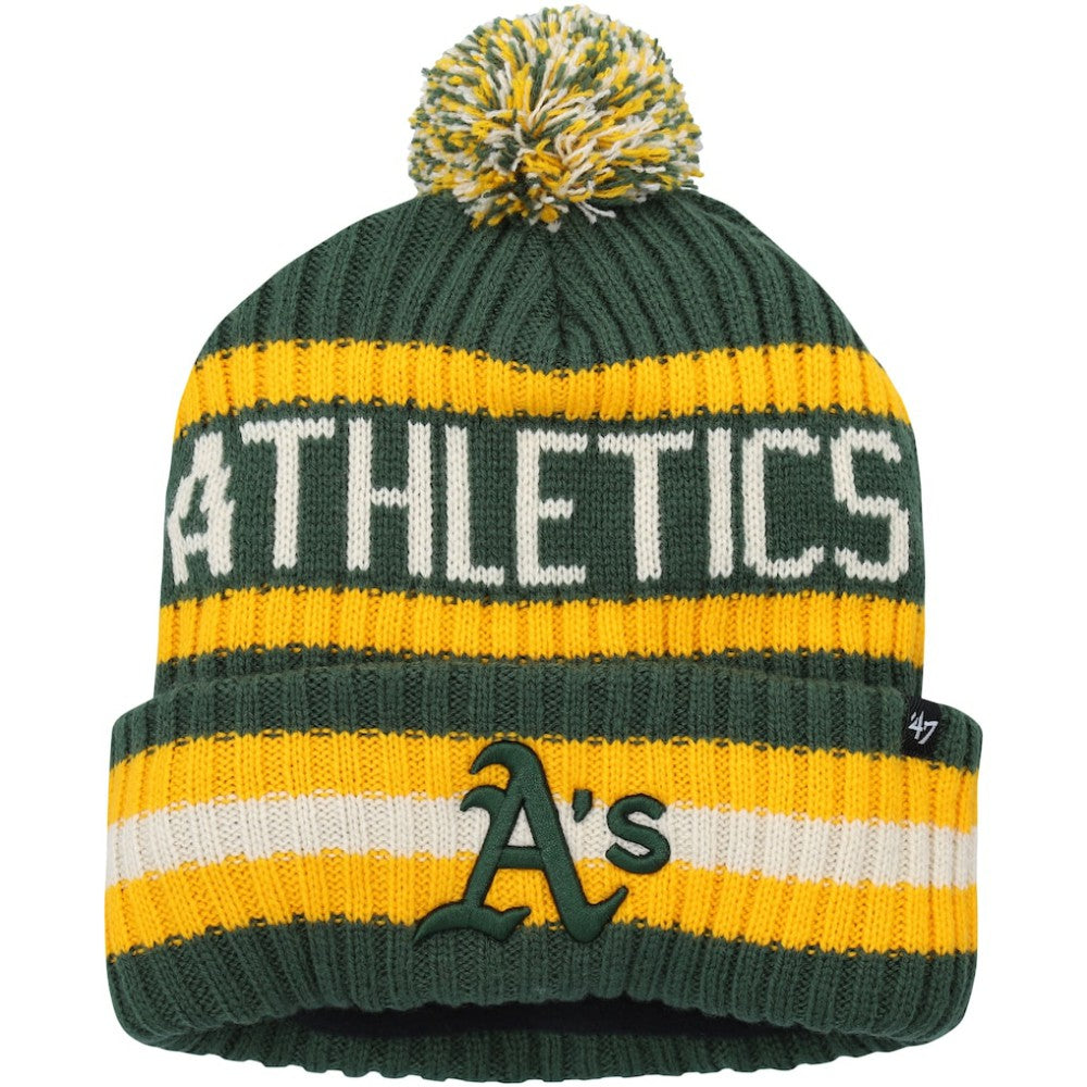 Athletics '47 Bering Cuffed Knit Hat with Pom - Green Hats