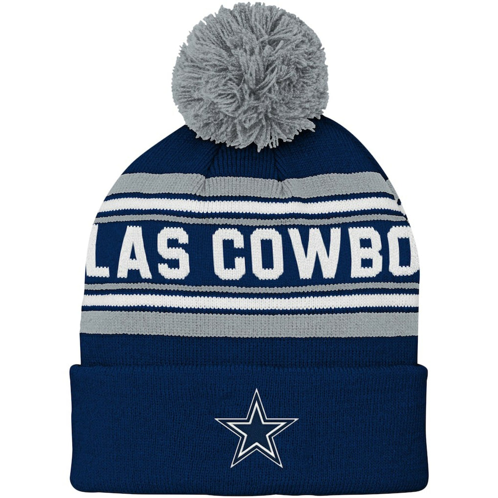 Dallas Cowboys Preschool Jacquard Cuffed Knit Hat with Pom - Navy Hats