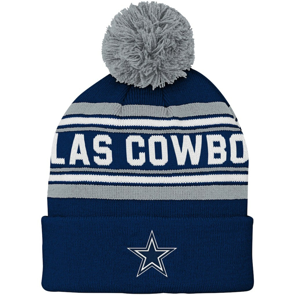 Dallas Cowboys Preschool Jacquard Cuffed Knit Hat with Pom - Navy Hats