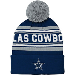 Dallas Cowboys Preschool Jacquard Cuffed Knit Hat with Pom - Navy Hats