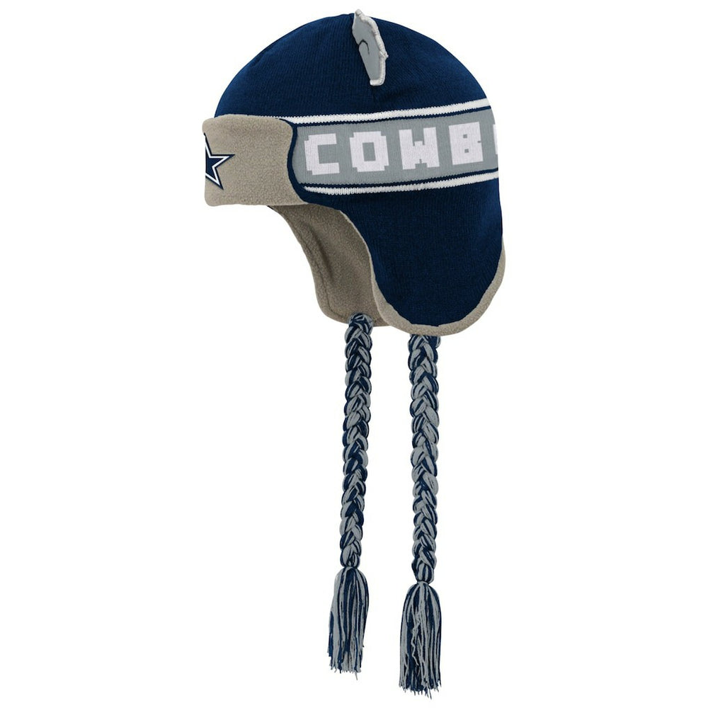 Dallas Cowboys Youth Wordmark Ears Trooper Knit Hat - Navy Hats