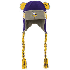 Minnesota Vikings Youth Wordmark Ears Trooper Knit Hat - Purple Hats