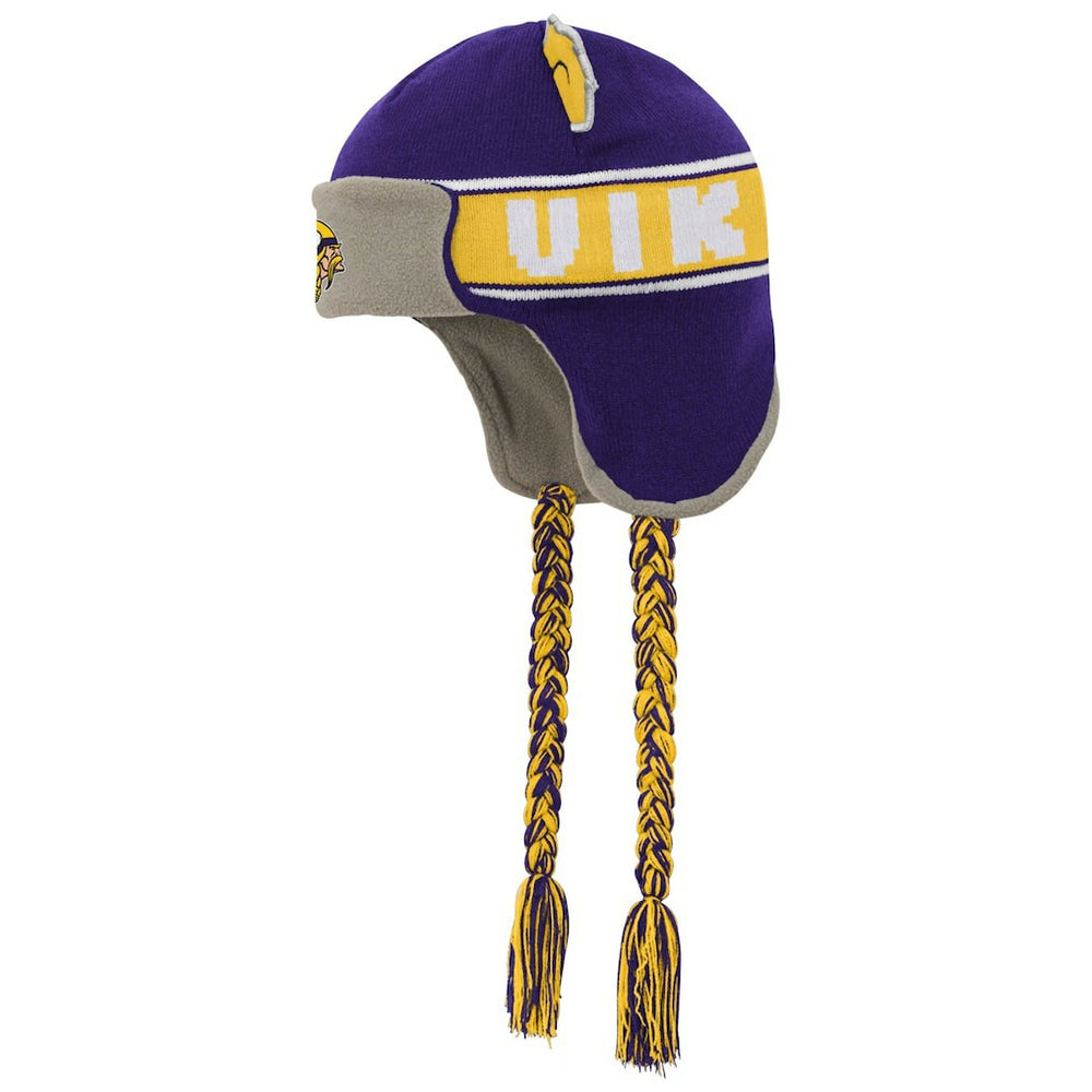 Minnesota Vikings Youth Wordmark Ears Trooper Knit Hat - Purple Hats