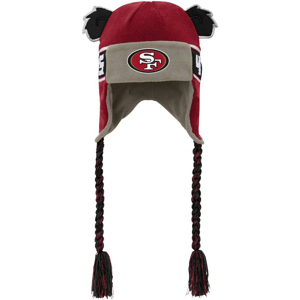 San Francisco 49ers Youth Wordmark Ears Trooper Knit Hat - Scarlet Hats