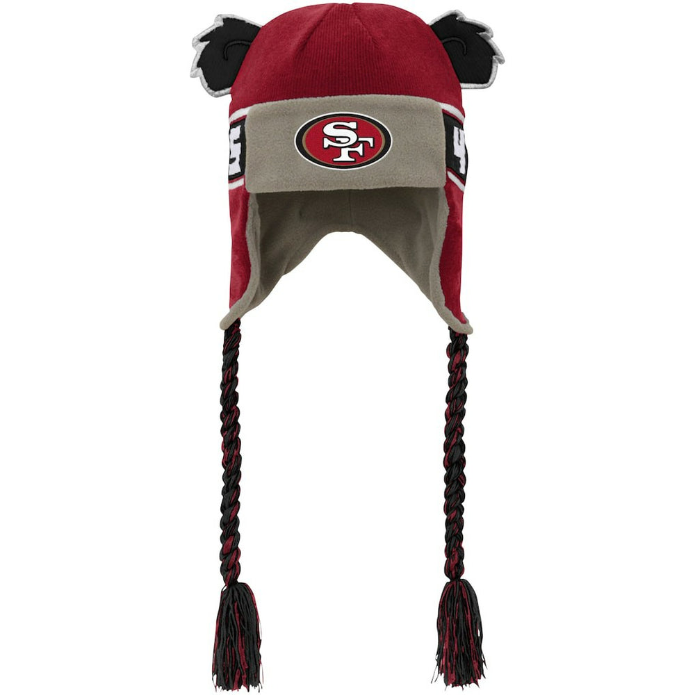 San Francisco 49ers Youth Wordmark Ears Trooper Knit Hat - Scarlet Hats