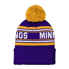 Minnesota Vikings Youth Jacquard Cuffed Knit Hat with Pom - Purple Hats