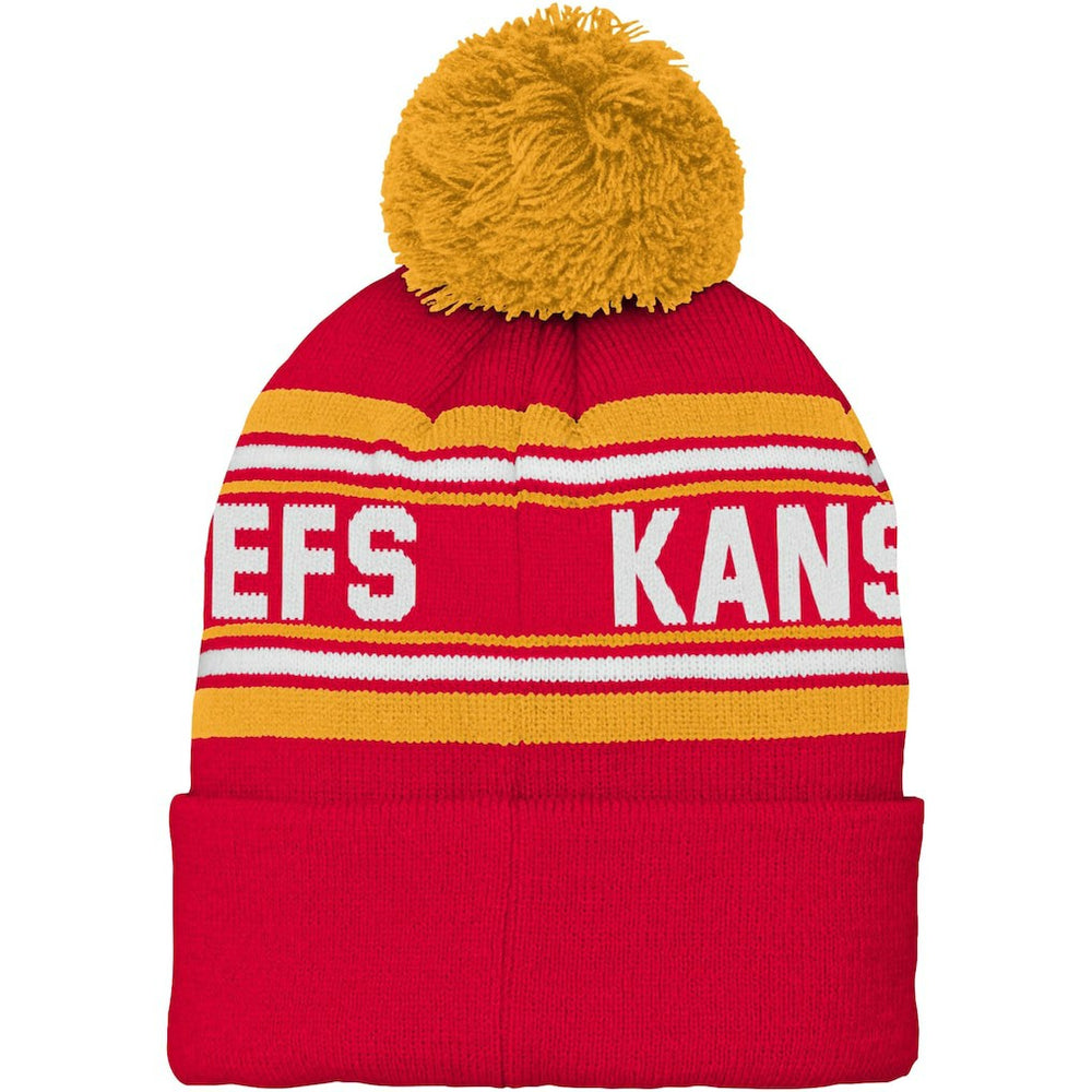 Kansas City Chiefs Preschool Jacquard Cuffed Knit Hat with Pom - Red Hats