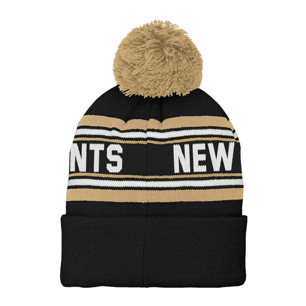New Orleans Saints Preschool Jacquard Cuffed Knit Hat with Pom - Black Hats