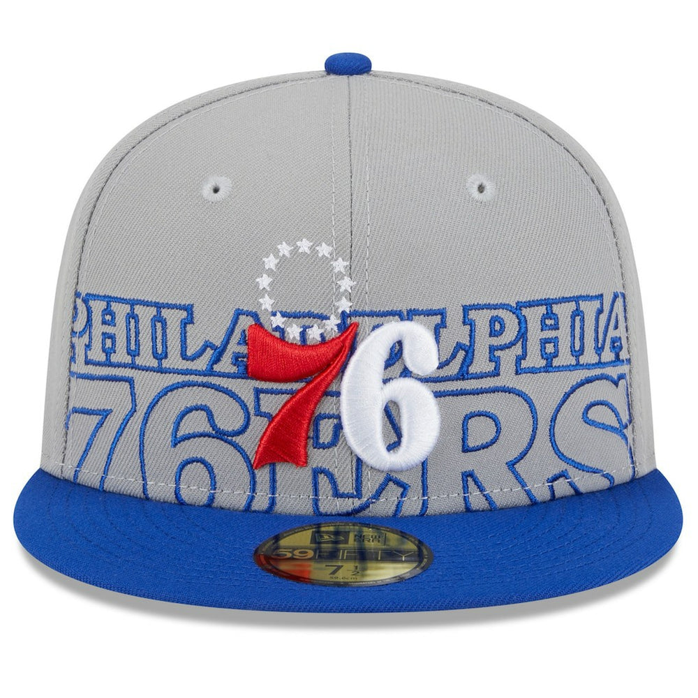 Philadelphia 76ers 2023 NBA Draft Two-Tone 59FIFTY Fitted Hat Gray/Royal - New Era