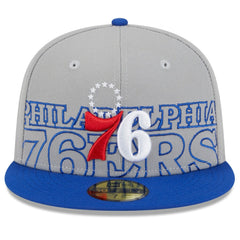 Philadelphia 76ers 2023 NBA Draft Two-Tone 59FIFTY Fitted Hat Gray/Royal - New Era