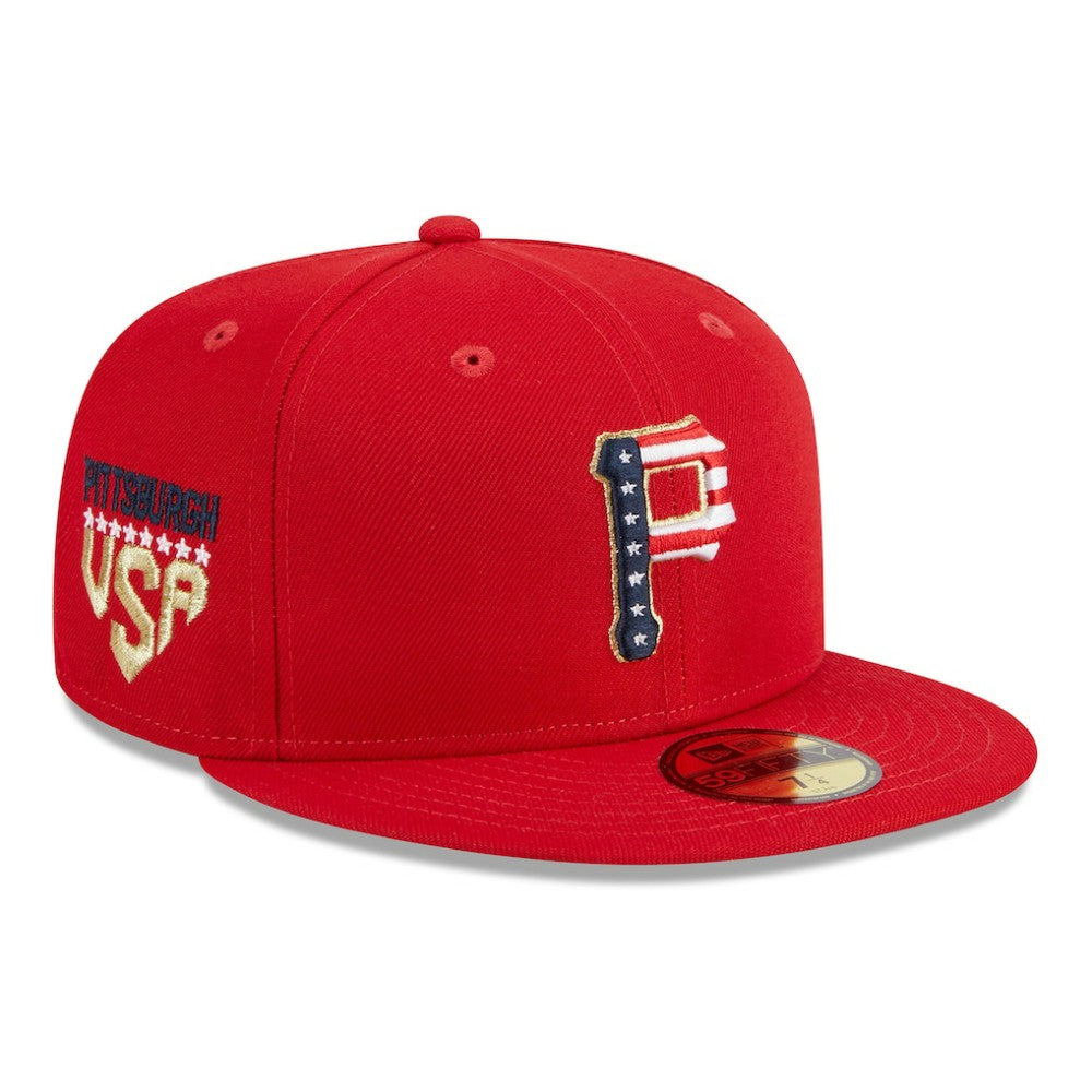 Pittsburgh Pirates New Era 2023 Fourth of July 59FIFTY Fitted Hat - Red Hats