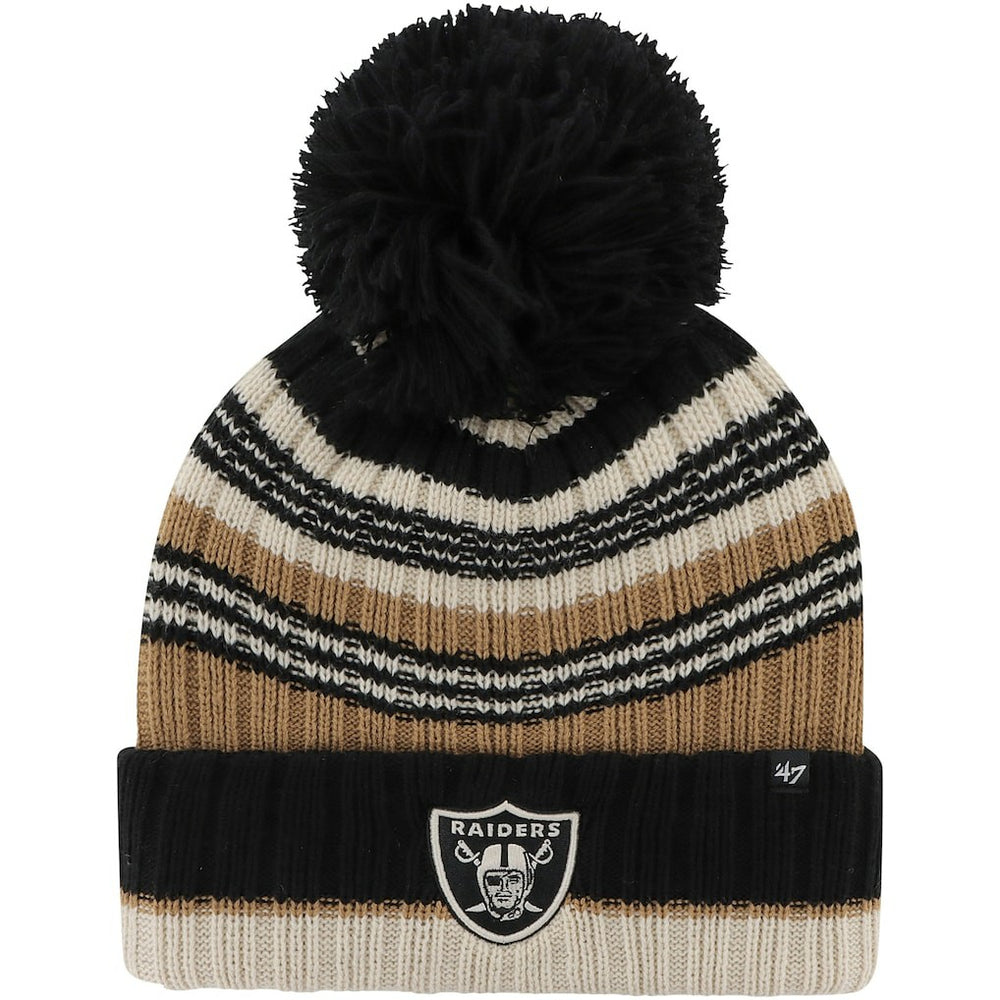 Las Vegas Raiders '47 Women's Barista Cuffed Knit Hat with Pom - Natural Hats
