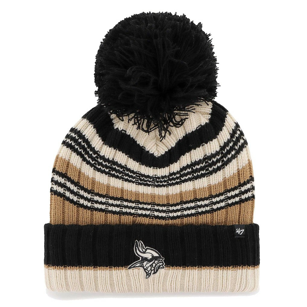 Minnesota Vikings '47 Women's Barista Cuffed Knit Hat with Pom - Natural Hats