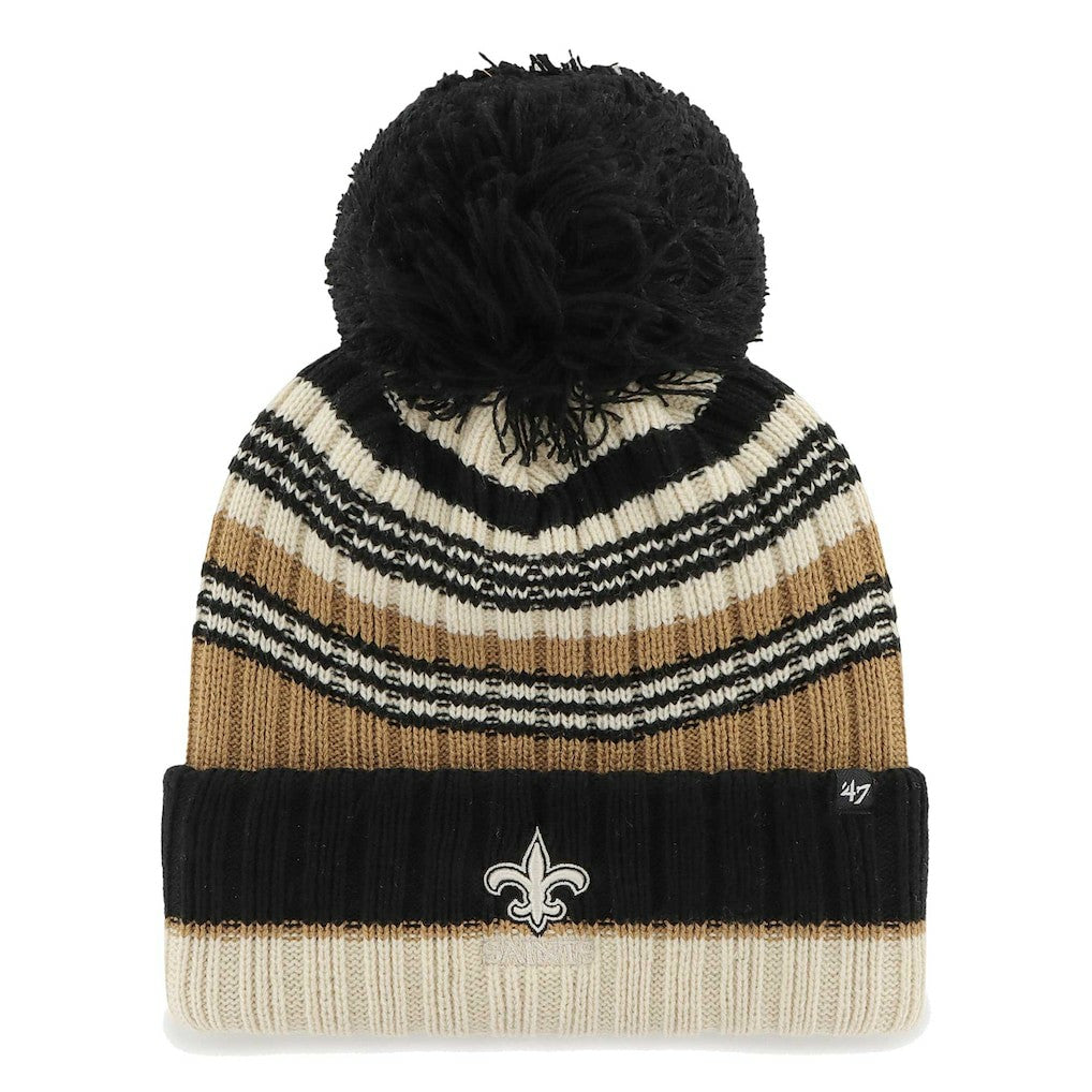 New Orleans Saints '47 Women's Barista Cuffed Knit Hat with Pom - Natural Hats