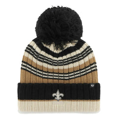New Orleans Saints '47 Women's Barista Cuffed Knit Hat with Pom - Natural Hats