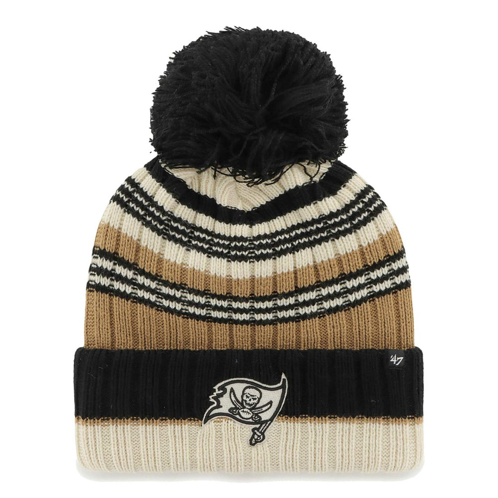 Tampa Bay Buccaneers '47 Women's Barista Cuffed Knit Hat with Pom - Natural Hats