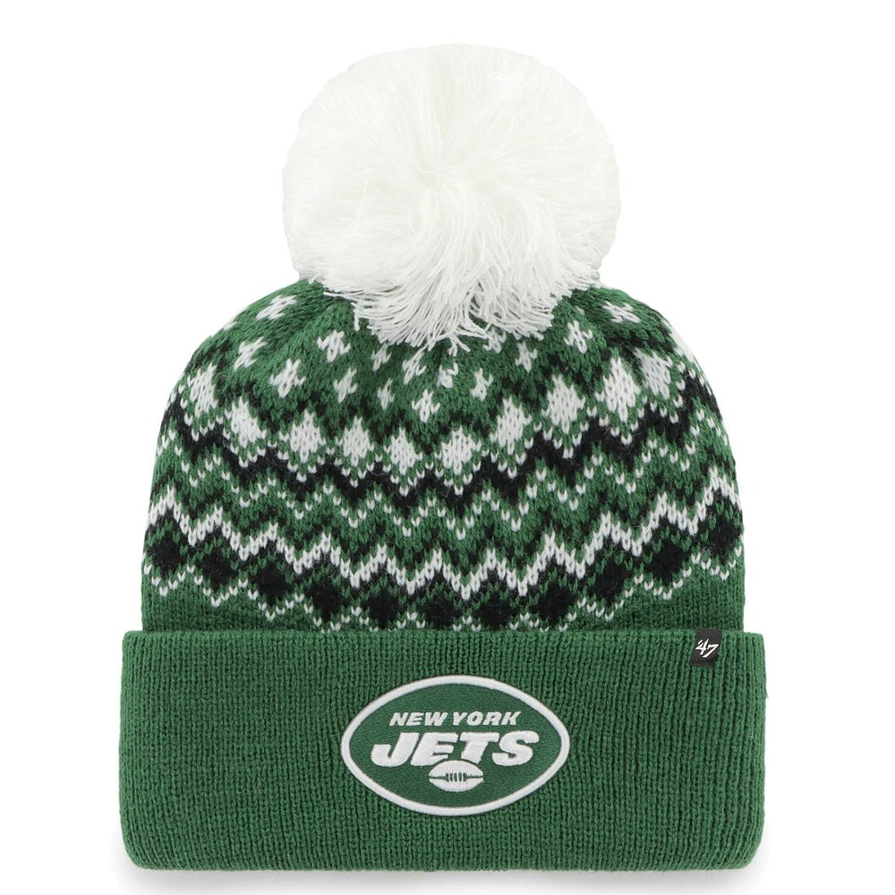 New York Jets '47 Women's Elsa Cuffed Knit Hat with Pom - Green Hats