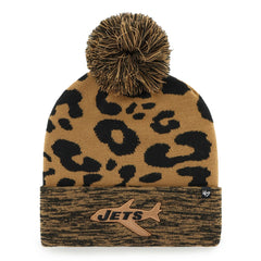 New York Jets '47 Women's Rosette Cuffed Knit Hat with Pom - Brown Hats