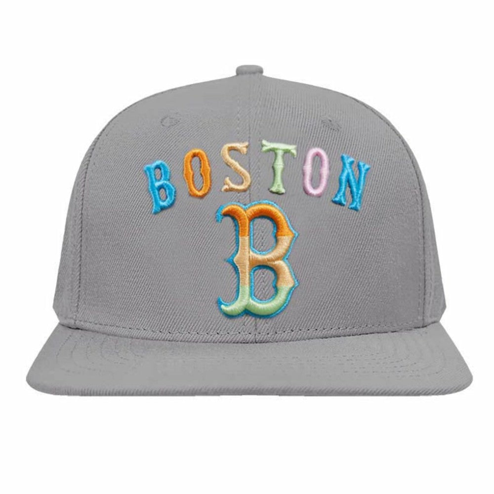 Boston Red Sox Pro Standard Washed Neon Snapback Hat - Gray Hats